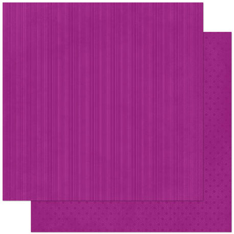 Bo Bunny Press - Double Dot Designs Collection - 12 x 12 Double Sided Paper - Stripe - Grape