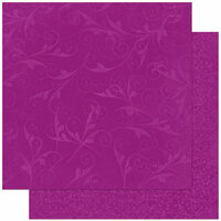 Bo Bunny Press - Double Dot Designs Collection - 12 x 12 Double Sided Paper - Flourish - Grape