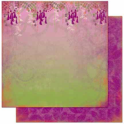 Bo Bunny Press - Garden Girl Collection - 12 x 12 Double Sided Paper - Wisteria