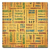 Bo Bunny Press - Patterned Paper - Gone Wild Animal Words, CLEARANCE