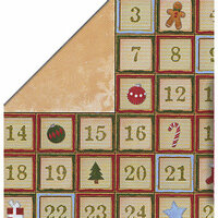 Bo Bunny Press - Homespun Holiday Collection - Christmas - 12x12 Double Sided Cardstock Paper - Homespun Holiday Advent