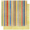 Bo Bunny Press - Learning Curve Collection - 12 x 12 Double Sided Paper - Learning Curve Stripe