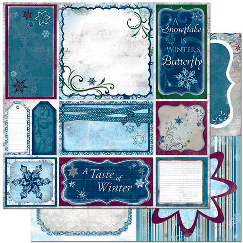 Bo Bunny Press - Midnight Frost Collection - Christmas - 12 x 12 Double Sided Paper - Midnight Frost Cut Outs