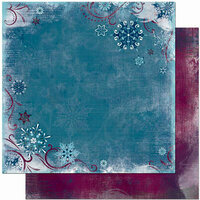 Bo Bunny Press - Midnight Frost Collection - Christmas - 12 x 12 Double Sided Paper - Midnight Frost Moonlight