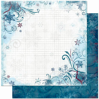 Bo Bunny Press - Midnight Frost Collection - Christmas - 12 x 12 Double Sided Paper - Midnight Frost Powder