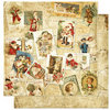 Bo Bunny Press - Noel Collection - Christmas - 12 x 12 Double Sided Paper - Noel Postcards