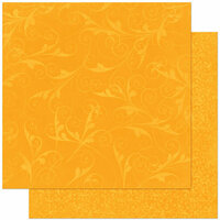 Bo Bunny Press - Double Dot Designs Collection - 12 x 12 Double Sided Paper - Flourish - Orange Citrus