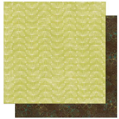 Bo Bunny Press - Olivia Collection - 12 x 12 Double Sided Paper - Olivia Honeydew