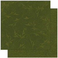 BoBunny - Double Dot Designs Collection - 12 x 12 Double Sided Paper - Flourish - Olive