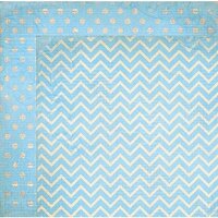 BoBunny - Double Dot Designs Collection - 12 x 12 Double Sided Paper - Chevron - Powder Blue