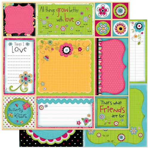 Bo Bunny Press - Petal Pushers Collection - 12 x 12 Double Sided Paper - Petal Pushers Cut Outs