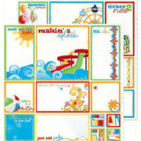 Bo Bunny Press - Popsicle Collection - 12 x 12 Double Sided Paper - Popsicle Cut Outs