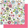 Bo Bunny Press - Petal Pushers Collection - 12 x 12 Double Sided Paper - Petal Pushers Doodles