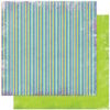 Bo Bunny Press - Peacock Lane Collection - 12 x 12 Double Sided Paper - Peacock Lane Stripe