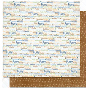 Bo Bunny Press - Pet Shop Collection - 12 x 12 Double Sided Paper - Pet Shop Words, CLEARANCE
