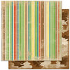 Bo Bunny Press - Roughin' It Collection - 12 x 12 Double Sided Paper - Roughin' It Stripe, BRAND NEW