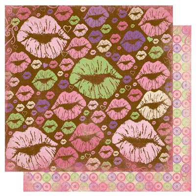 Bo Bunny - Smoochable Collection - 12 x 12 Double Sided Paper - Hot Lips