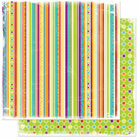 Bo Bunny Press - Sun Kissed Collection - 12 x 12 Double Sided Paper - Sun Kissed Stripe