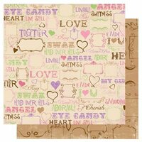 Bo Bunny - Smoochable Collection - 12 x 12 Double Sided Paper - Love Spell