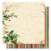 Bo Bunny Press - St. Nick Collection - Christmas - 12 x 12 Double Sided Paper - St. Nick Holly Berry, CLEARANCE