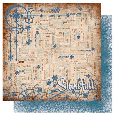 Bo Bunny Press - Snowfall Collection - 12 x 12 Double Sided Paper - Words