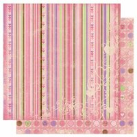 Bo Bunny Press - Smoochable Collection - 12 x 12 Double Sided Paper - Stripe