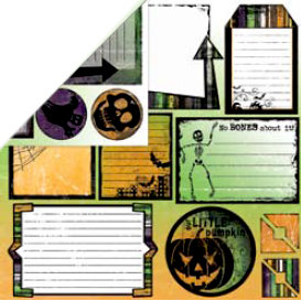 Bo Bunny Press - Spooktastic Collection - 12 x 12 Double Sided Paper - Spooktastic Cut Outs