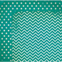 BoBunny - Double Dot Designs Collection - 12 x 12 Double Sided Paper - Chevron - Turquoise