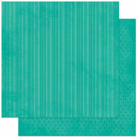 Bo Bunny Press - Double Dot Designs Collection - 12 x 12 Double Sided Paper - Stripe - Turquoise