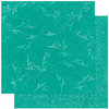 Bo Bunny Press - Double Dot Designs Collection - 12 x 12 Double Sided Paper - Flourish - Turquoise