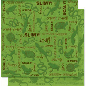 Bo Bunny Press - U Bug Me Collection - 12 x 12 Double Sided Paper - U Bug Me Slimy, CLEARANCE