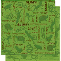 Bo Bunny Press - U Bug Me Collection - 12 x 12 Double Sided Paper - U Bug Me Slimy, CLEARANCE