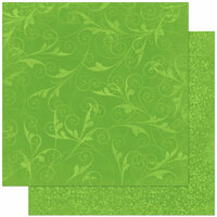 Bo Bunny Press - Double Dot Designs Collection - 12 x 12 Double Sided Paper - Flourish - Wasabi