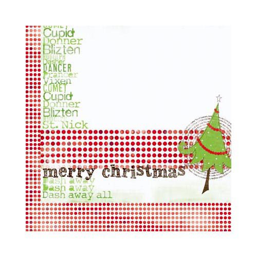 Bo Bunny - Mistletoe Collection - Christmas - 12 x 12 Double Sided Paper - Mistletoe