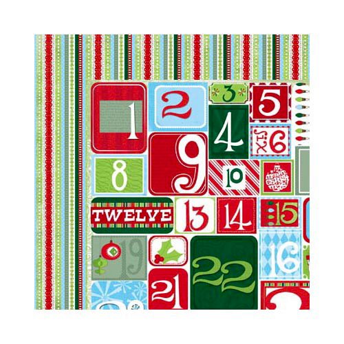 Bo Bunny - Mistletoe Collection - Christmas - 12 x 12 Double Sided Paper - Countdown