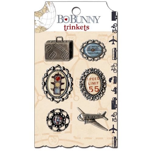 Bo Bunny - Detour Collection - Metal Embellishments - Trinkets