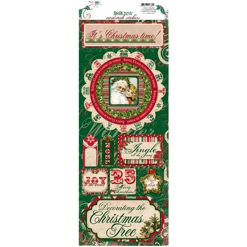 Bo Bunny - Rejoice Collection - Christmas - Cardstock Stickers - It's Christmas Time