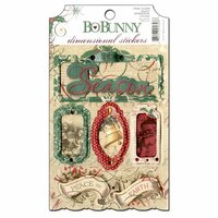 Bo Bunny Press - Rejoice Collection - Christmas - 3 Dimensional Stickers with Glitter and Jewel Accents