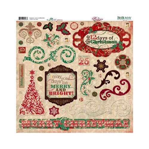 Bo Bunny - Rejoice Collection - Christmas - 12 x 12 Chipboard Stickers