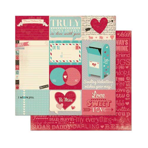 Bo Bunny - Love Letters Collection - 12 x 12 Double Sided Paper - Journal