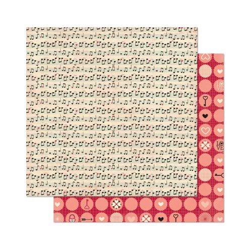 Bo Bunny - Love Letters Collection - 12 x 12 Double Sided Paper - Notes