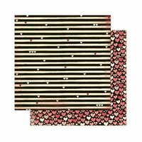 Bo Bunny - Love Letters Collection - 12 x 12 Double Sided Paper - Stripe