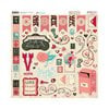 Bo Bunny - Love Letters Collection - 12 x 12 Chipboard Stickers