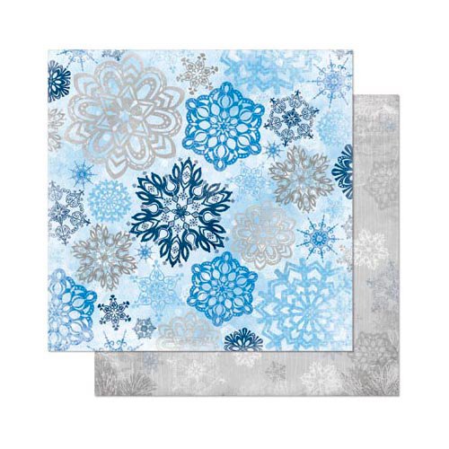 Bo Bunny - Powder Mountain Collection - 12 x 12 Double Sided Paper - Flakes