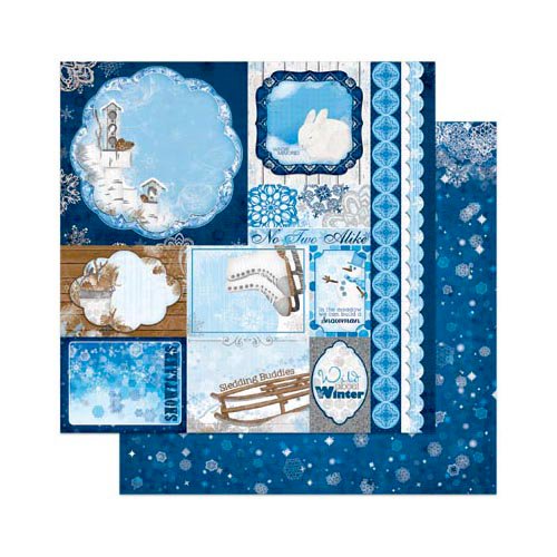 Bo Bunny - Powder Mountain Collection - 12 x 12 Double Sided Paper - Memories