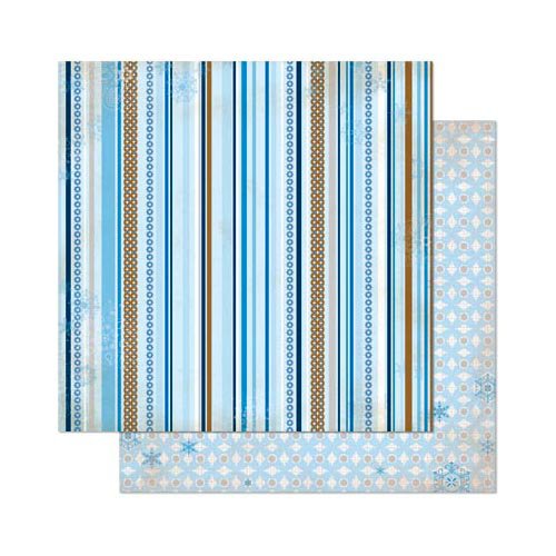 Bo Bunny - Powder Mountain Collection - 12 x 12 Double Sided Paper - Stripe