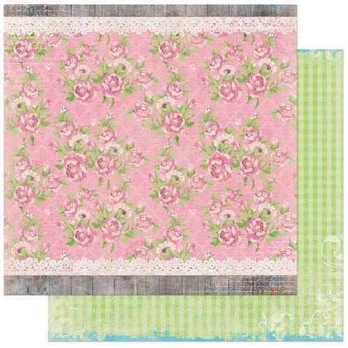 Bo Bunny - Prairie Chic Collection - 12 x 12 Double Sided Paper - Rambling Rose