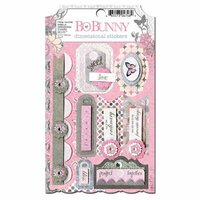 Bo Bunny - Isabella Collection - 3 Dimensional Stickers with Glitter and Jewel Accents