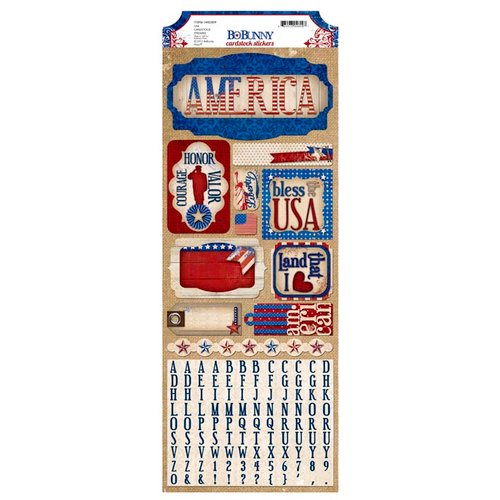 BoBunny - Anthem Collection - Cardstock Stickers - USA