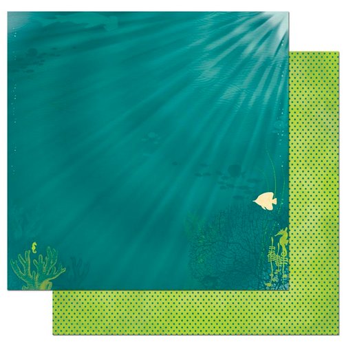 Bo Bunny - Key Lime Collection - 12 x 12 Double Sided Paper - Deep Blue Sea